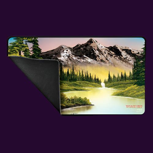 Bob Ross Mountain Retreat - Black Stitched Playmat - Ultra Rare Emporium
