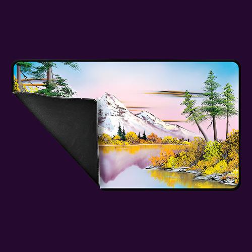 Bob Ross Mighty Mountain Lake - Black Stitched Playmat - Ultra Rare Emporium