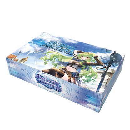 Card game box with character illustration on a white background