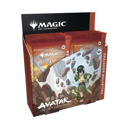 Collection of 'Avatar: The Last Airbender' themed trading card game booster packs with 'Magic: The Gathering' branding.