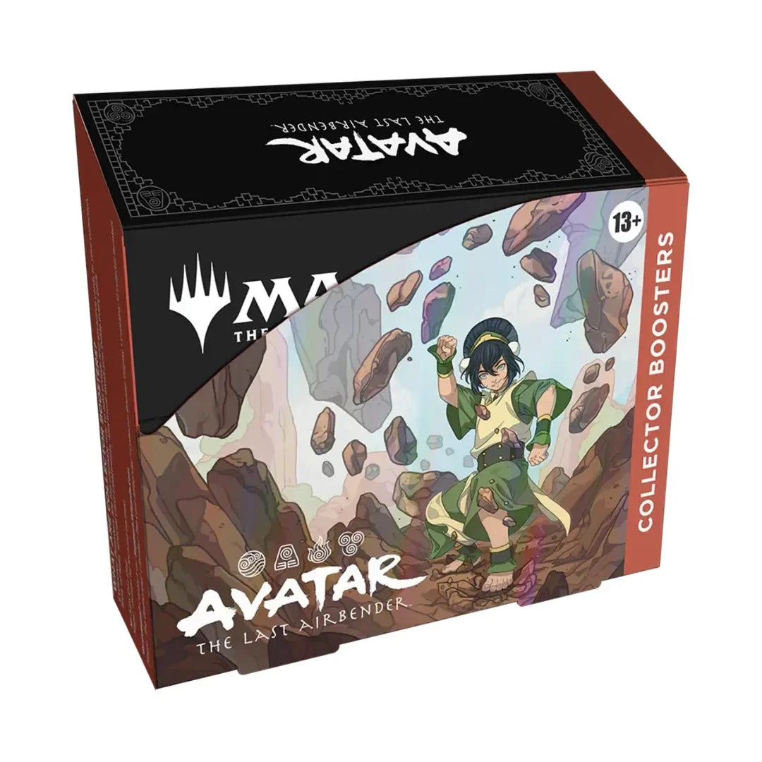 Card game box for 'Avatar: The Last Airbender' with character illustration on a white background