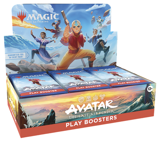 Box of 'Avatar: The Last Airbender' play boosters for 'Magic: The Gathering'.