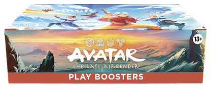Avatar: The Last Airbender play boosters box with scenic artwork and branding.