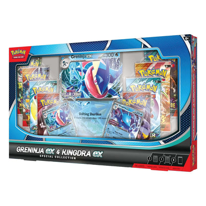 Pokémon Greninja ex & Kingdra ex Special Collection packaging with cards displayed.