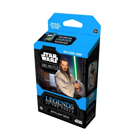 Star Wars card game deck box featuring Qui-Gon Jinn