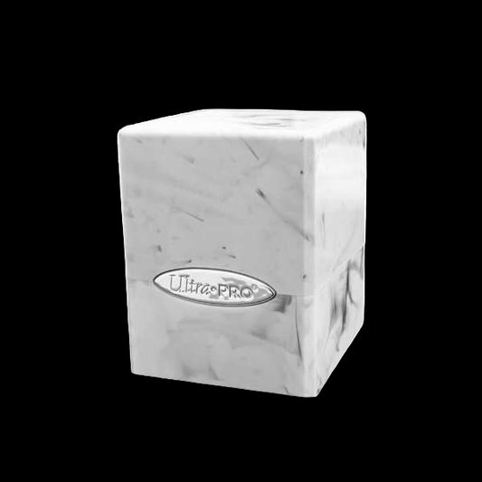 Ultra Pro - Marble Satin Cube Deck Box - White / Black