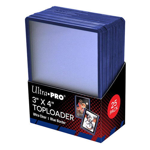 Ultra Pro - 3 x 4 Inch Blue Border Toploader 25 Pack - Ultra Rare Emporium