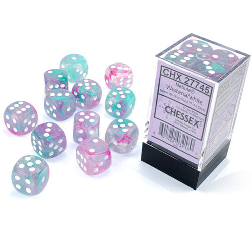 Chessex - Nebula 16mm D6 Dice Block - Luminary Wisteria White Dice Block