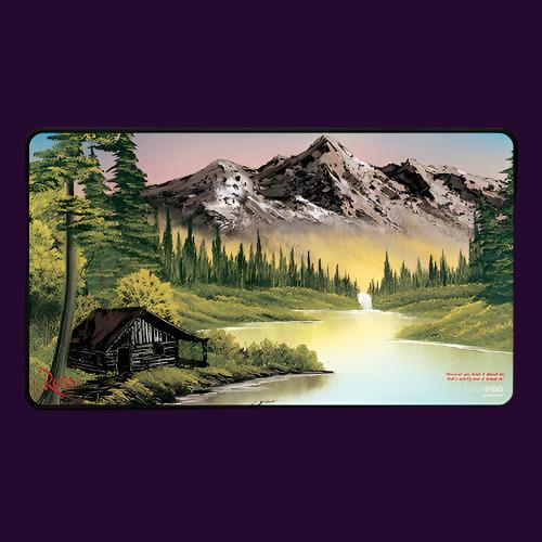 Bob Ross Mountain Retreat - Black Stitched Playmat - Ultra Rare Emporium