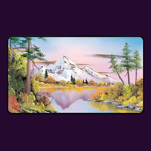 Bob Ross Mighty Mountain Lake - Black Stitched Playmat - Ultra Rare Emporium
