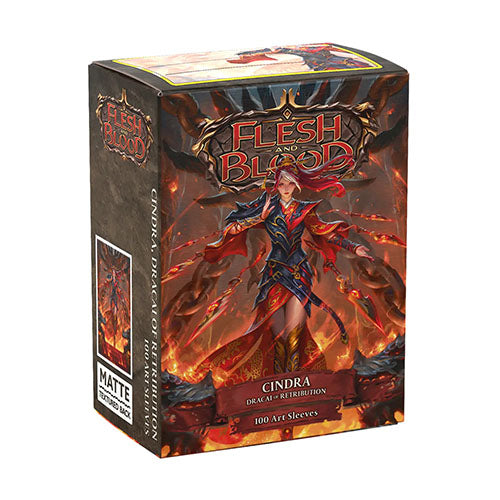 Dragon Shield - Matte Standard Size Sleeves 100pk - Flesh & Blood Cindra (10 Count) - Ultra Rare Emporium