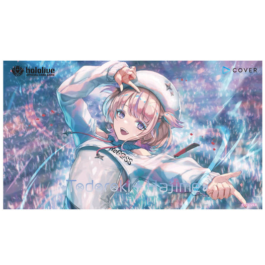 Animated character with a colorful background, featuring the Hololive logo.